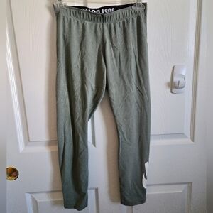 Women's Nike Leggings Small Moss Green White Swoosh Yoga Active Tights Pants S